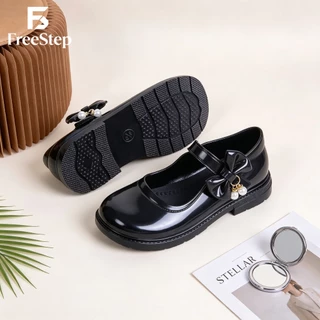 พร้อมส่ง CozyWalk รองเท้านักเรียนเด็กผู้หญิง สีดำ แต่งโบว์ พื้นนุ่ม รองเท้าออกงาน ไซซ์30-35