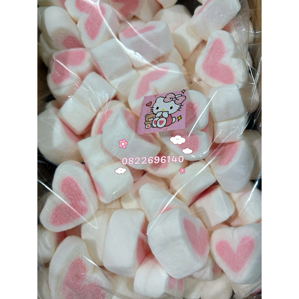 มาร์ชเมลโล่หัวใจขาวชมพู300กรัมค่ะ
