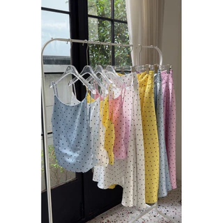PICHA_BRAND : Polka dot satin Summer Collection ( ต้องการระบุเสื้อ/กระโปรงคนละไซต์ หมายเหตุในคำสั่งซื้อ*)