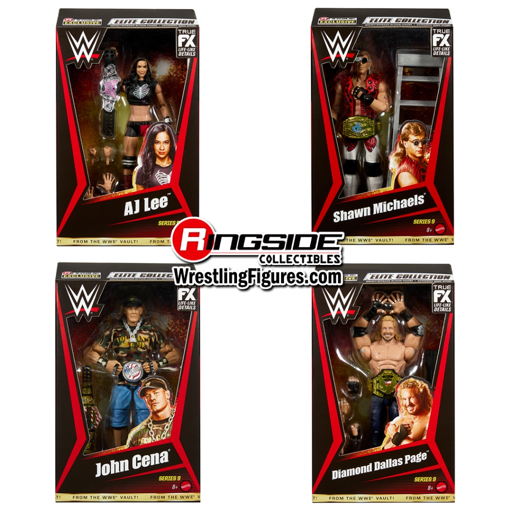 Ringside Exclusive Series 9 - Set of 4 (Cena, HBK, AJ Lee & DDP)