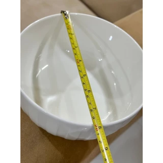 ชามเซรามิค ชามสลัด ขนาด 8x3.5 นิ้ว สีขาวนวล ถ้วยก๋วยเตี๋ยวใบใหญ่ เนื้อเพอร์ซเลน ดีไซน์สวยงาม คุณภาพเกรดส่งออก เข้าเวฟได้