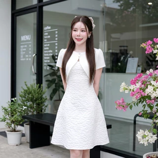 D616 เดรสเสื้อคลุม กระดุมมุก ผ้าJACKGUARD ความยาว 40นิ้วมีไซส์S-3XL