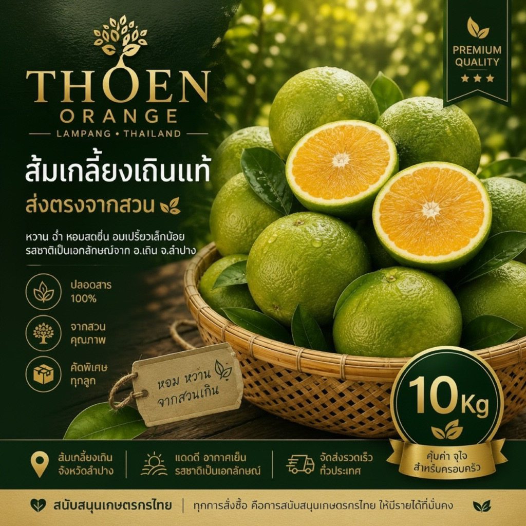 ส้มเกลี้ยง 10 กก. THOEN ORANGE