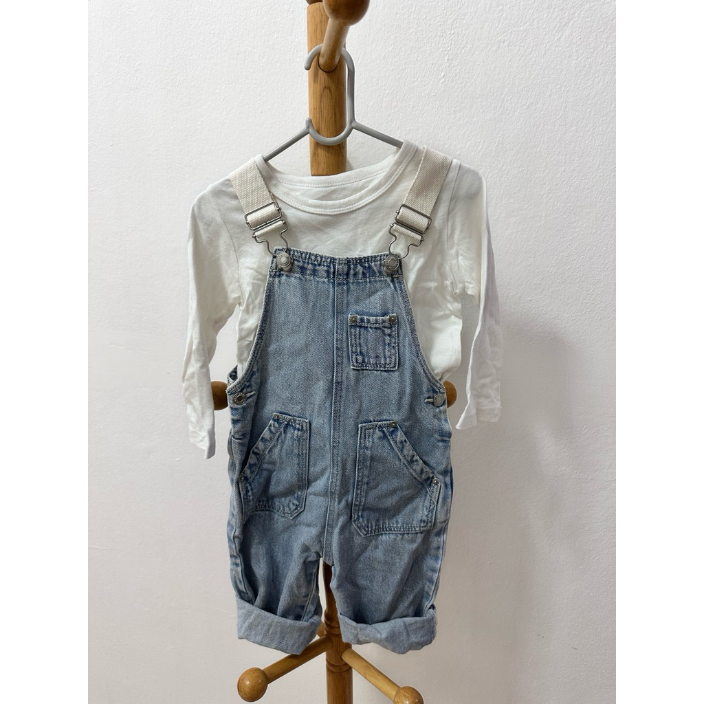ชุดเอี๊ยม Zara kid แท้ มือสอง Zara เอี่ยม size: 92 (2Y)