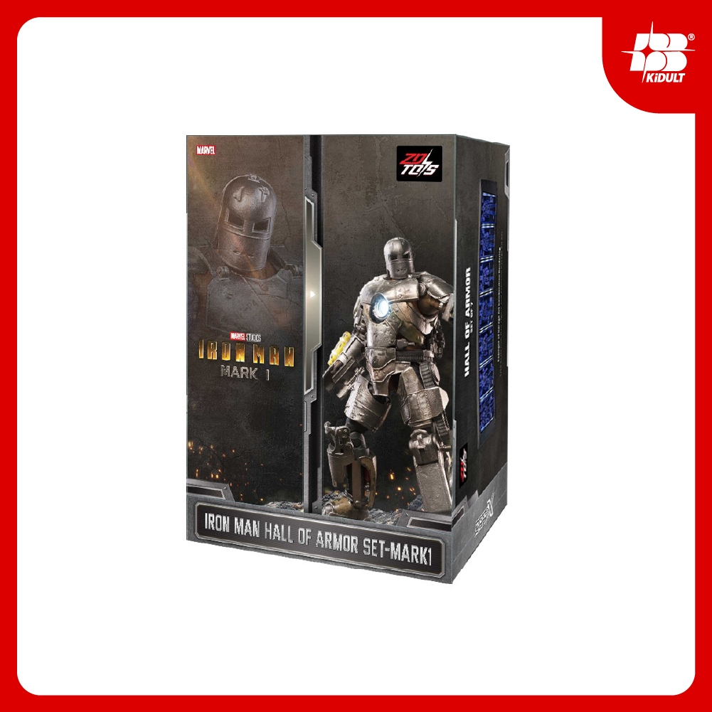Iron Man Mark01+Hallof Amor with Hologram (ไอรอนแมน มาร์ค01+ตู้Hall มีไฟและมีฝาปิด )(ZD TOYS) - (ลิขสิทธิ์แท้) (1908-01)