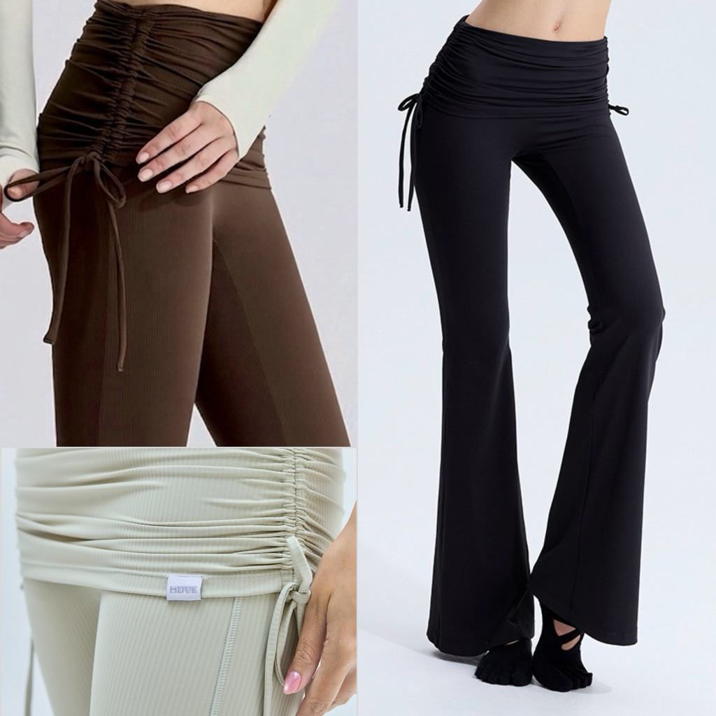 Mood Flow Flare - Skirt-Layered Pants กางเกงขายาว เลเยอร์กระโปรงปรับรูดได้ กระชับ ช่วยพลางหุ่น | The Mood Move