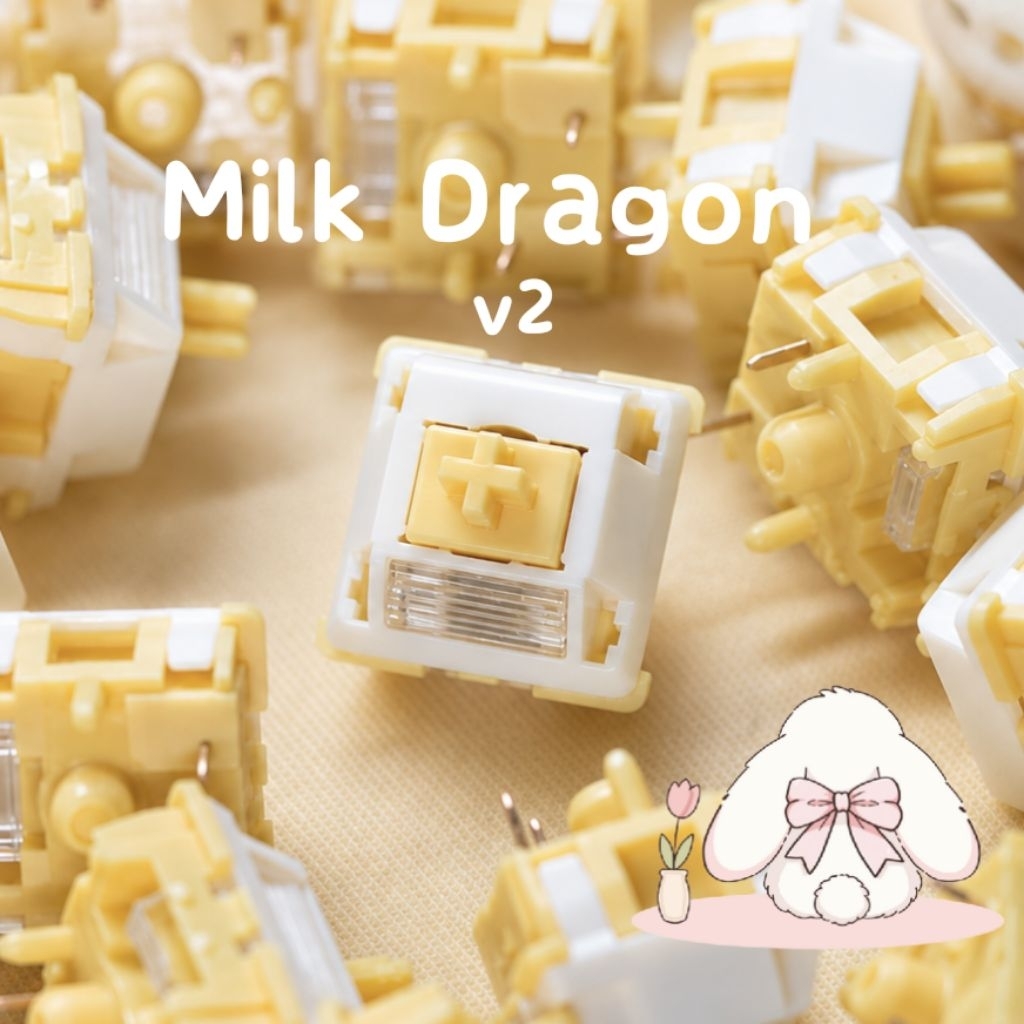 about desk | Milk Dragon V2 (10ชิ้น) Linear Swicth สวิตช์คีย์บอร์ด เสียงนุ่ม ครีมมี่ติดทุ้ม thock creammy ส่งไว