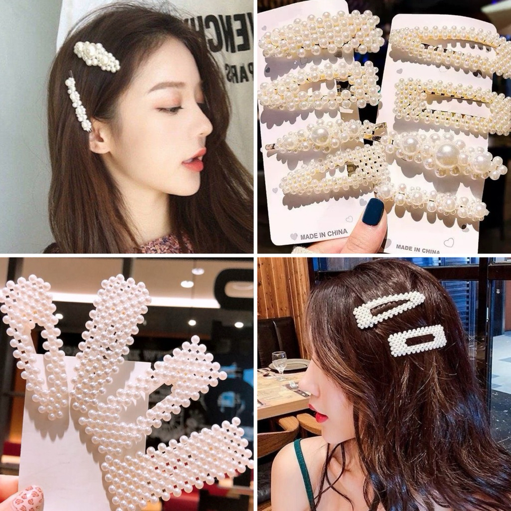 (พร้อมส่ง)กิ๊บติดผมมุก กิ๊บติดผมสไตล์เกาหลี กิ๊บติดผมประดับมุก หรูหรา เรียบหรู กิ๊บแฟชั่นผู้หญิง