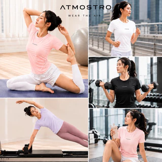 ATMOSTRO รุ่น Airy เสื้อกีฬาผู้หญิง เสื้อออกกำลังกายเข้ารูป เนื้อผ้าสัมผัสเย็น ด้วยคุณสมบัติ Quick Dry Breathable