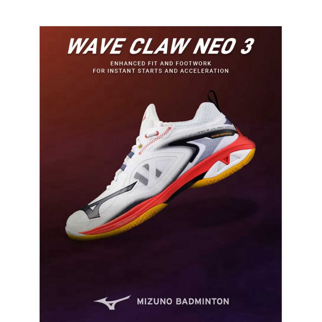 MIZUNO Wave Claw NEO 3 รองเท้าแบดมินตัน (มือสอง) ไซต์ 25.5 cm