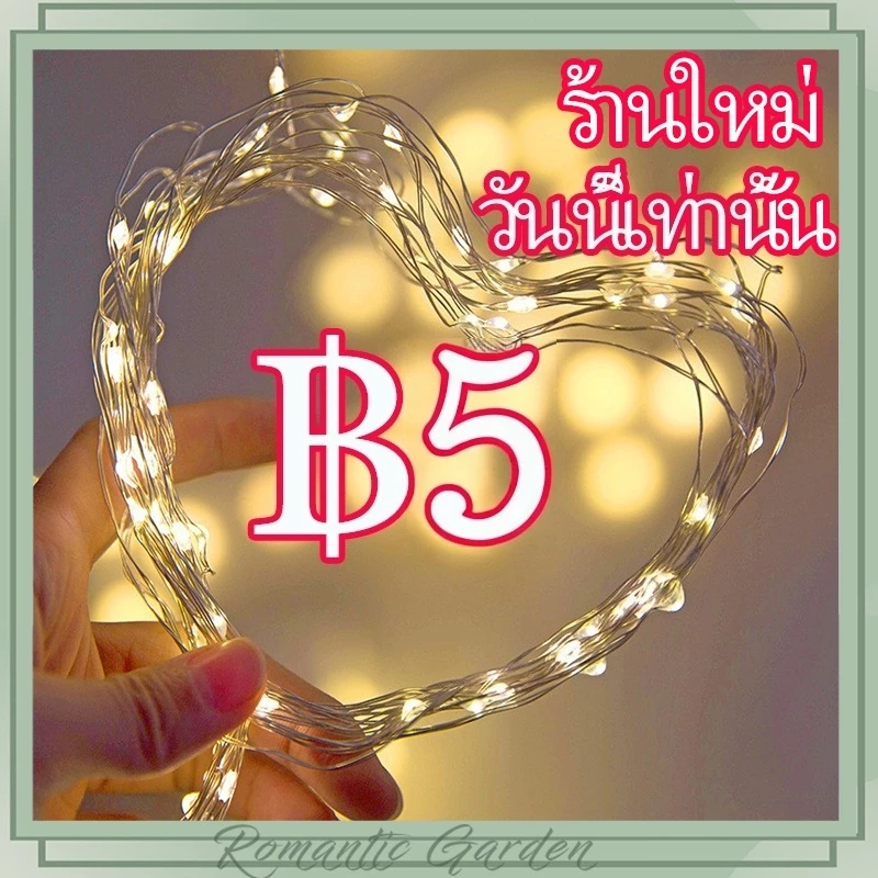 ไฟนางฟ้า LED ลวดทองแดง กันน้ำ ยาว 1/2/3 เมตร