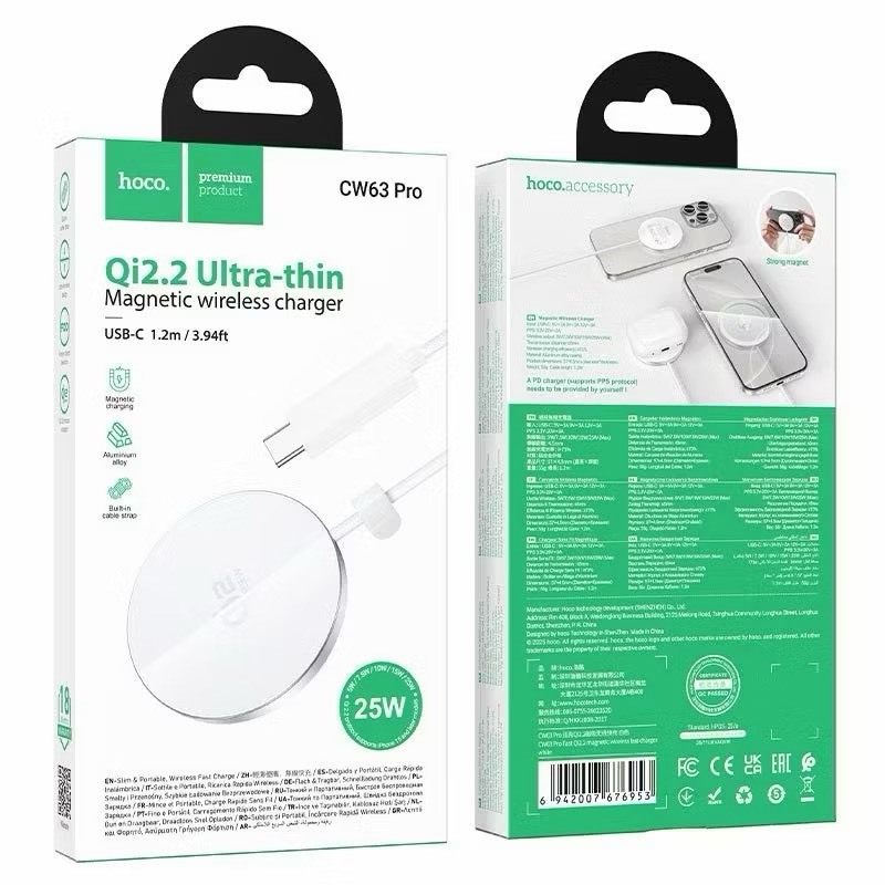 พร้อมส่ง ( พร้อมส่ง 30 นาที ) HOCO CW63 Pro แท่นชาร์จไร้สาย ชาร์จเร็ว 25W ดีไซน์บางเฉียบ Wireless Fa