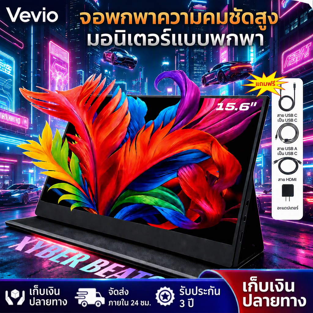 จอพกพา Portable Monitor 15.6 /11.6นิ้ว จอเสริมโน้ตบุ๊ค IPS FHD 1080P HDR 60Hz Type-C HDMI