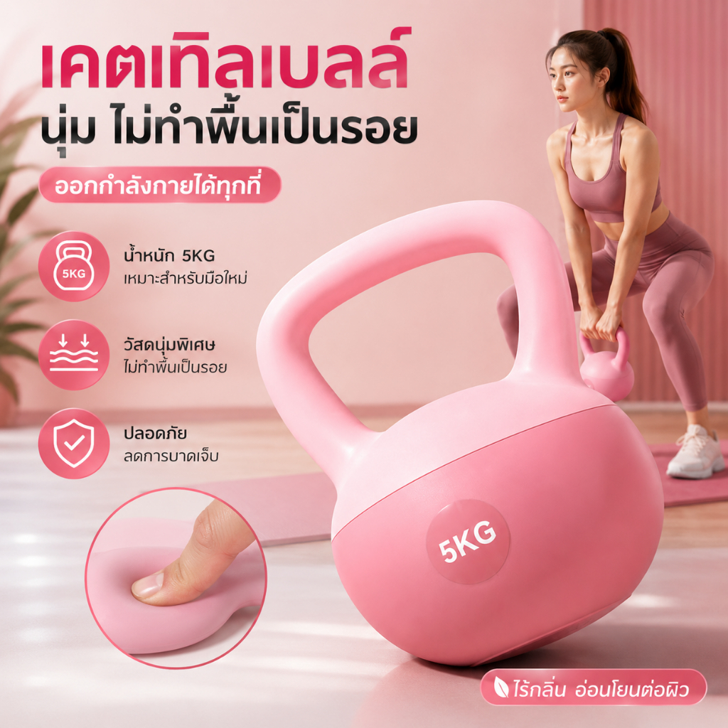 🔥พร้อมส่ง กุญแจน้ำหนักอ่อน ซอฟต์เคเทิลเบลล์ ไม่ทำร้ายพื้น อุปกรณ์ออกกำลังกายที่บ้าน สำหรับฟิตเนส ฝึกกล้ามเนื้อ