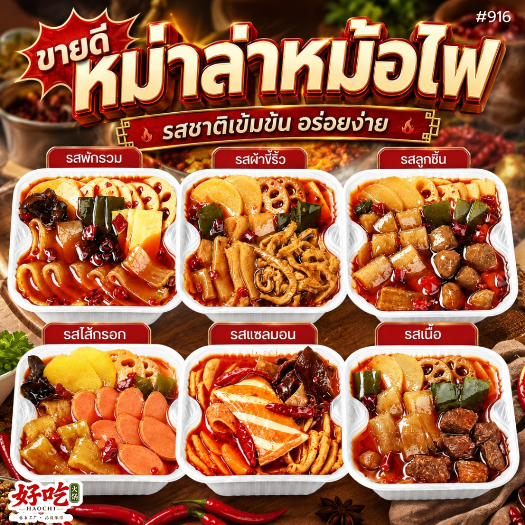 #916 หม้อไฟ Simida รสเข้มข้น ซุปหม่าล่าฉงชิ่ง สุกี้หม่าล่าดังในจีน อร่อย เข้มข้น สามารถปรุงอาหารได้หลากหลาย (ซึหมี่ต๋า)