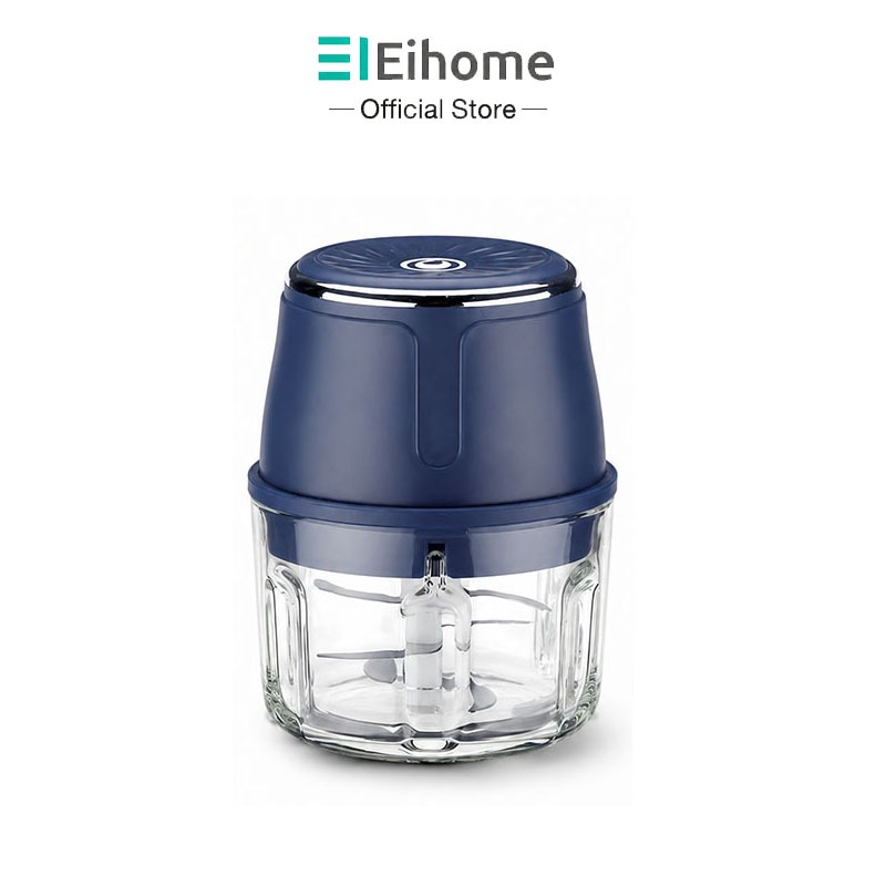 Eihome เครื่องปั่นกระเทียมไฟฟ้า เครื่องปั่นอาหารไร้สาย ขนาดเล็กกะทัดรัด อาหารเด็ก ใช้ในครัวเรือน 6 ใบมีด เนื้อสับ