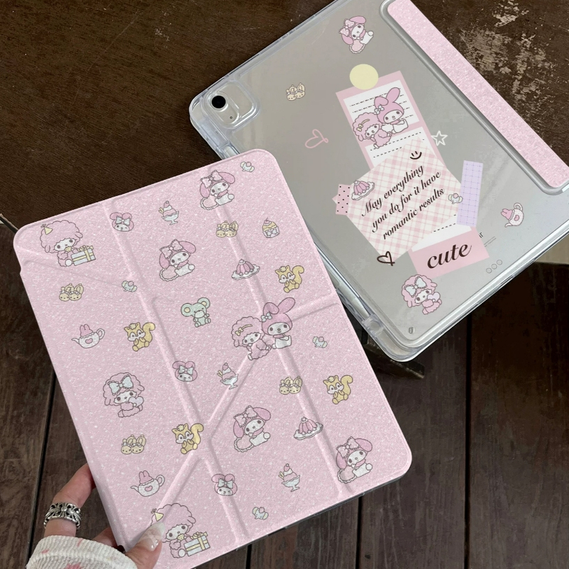จัดส่งภายใน24ชั่วโมง เคสiPad พับแบบY Gen11 Pro11 Air6 สีชมพู My Melody Air8 Gen10 Air7 เคสไอแพด Gen9 Air5 Mini7 10.2