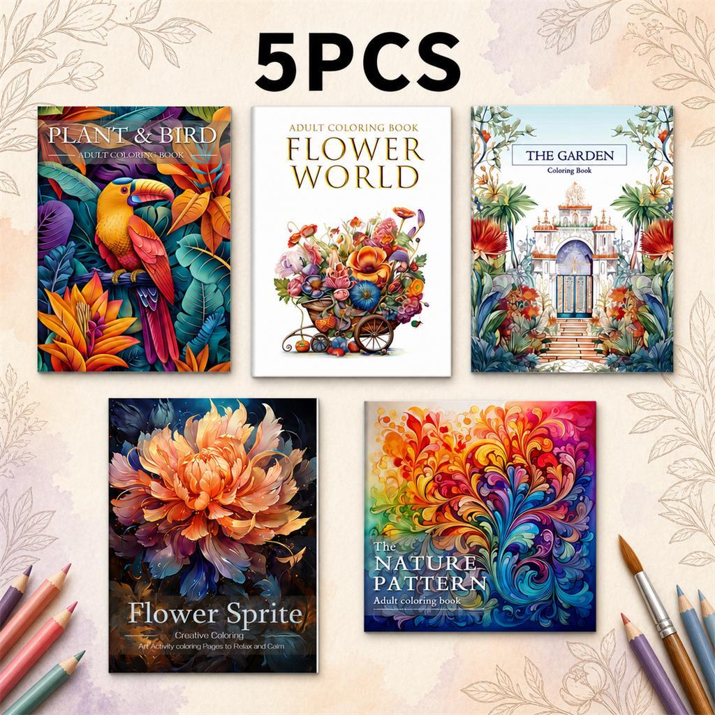 สมุดระบายสีผู้ใหญ่ Flower Sprite 32 หน้า ลายดอกไม้ ขนาด 28.5x21 ซม. กระดาษคุณภาพ