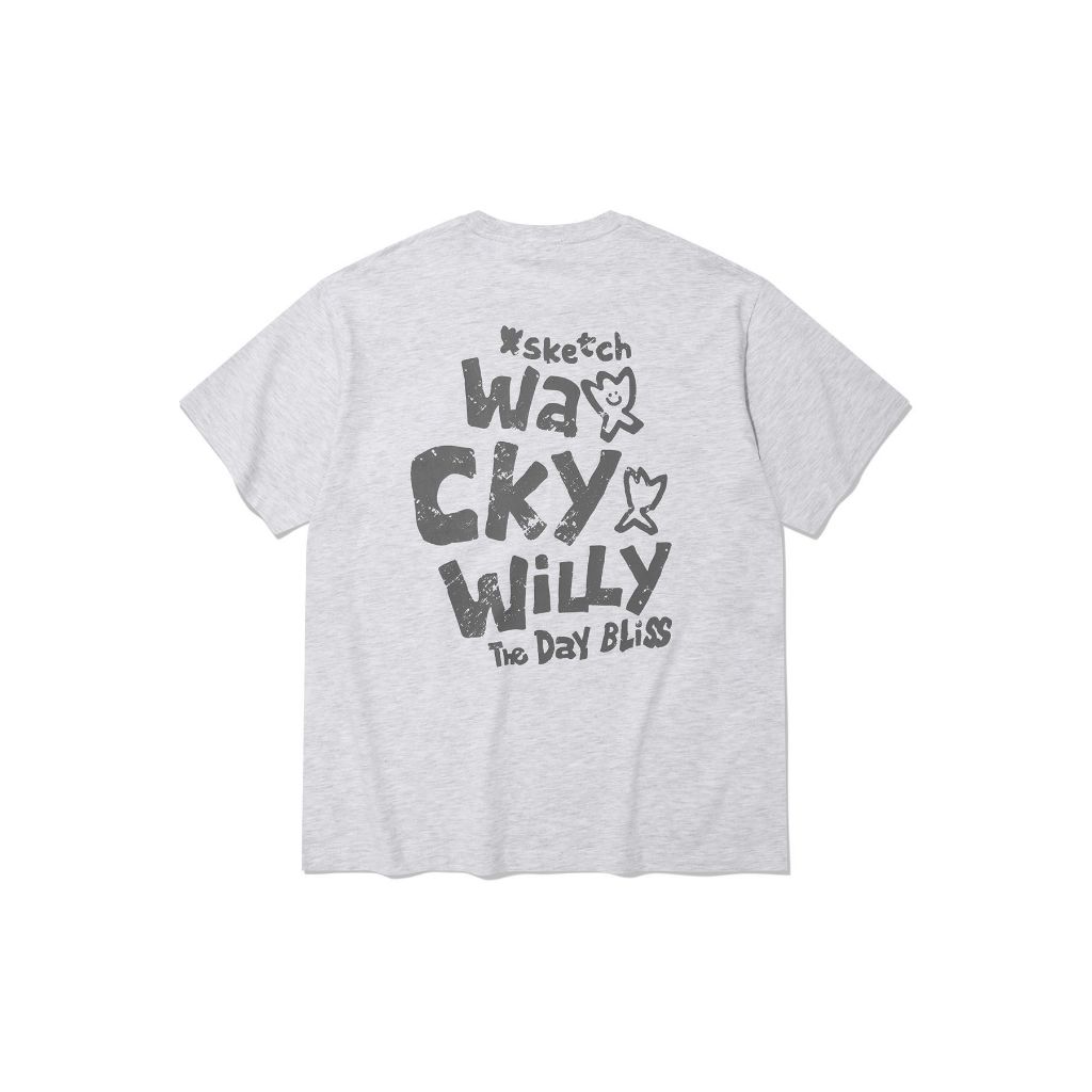 WACKY WILLY تيشيرت Slogan Typo للجنسين — رمادي — صورة 7