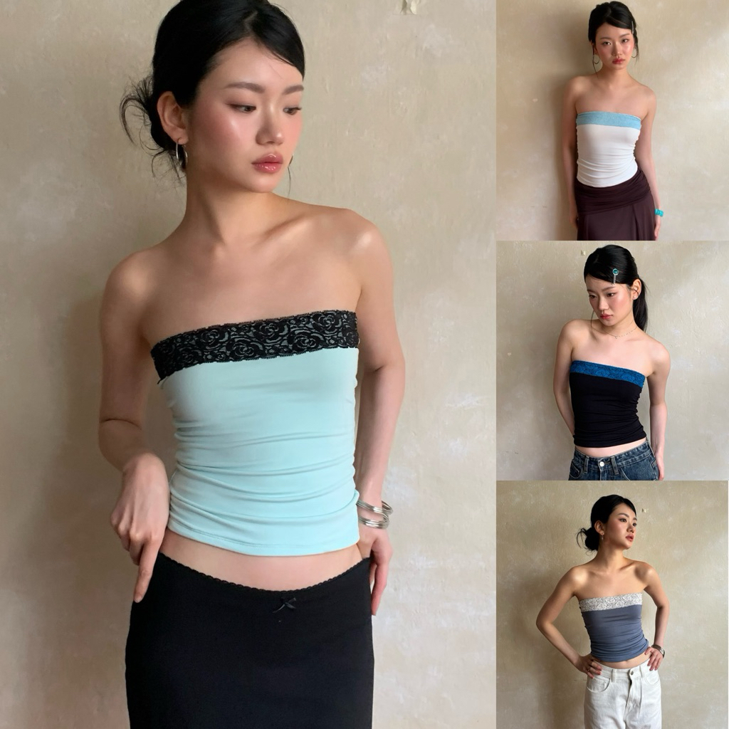 BEMYCHICเสื้อเกาะอกลูกไม้ รุ่นAyla