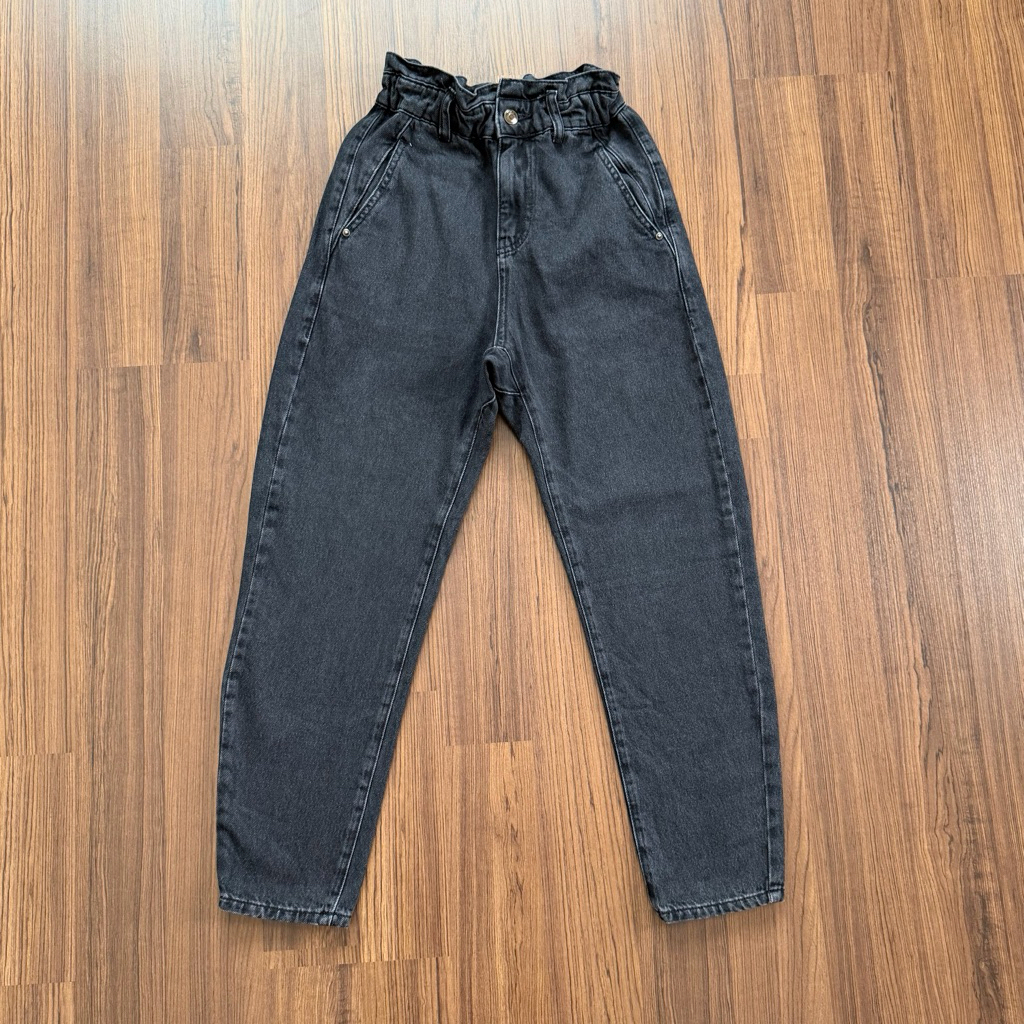 like new🔗zara z1975 baggy paperbag jeans กางเกงยีนส์ size eur32 สีดำ