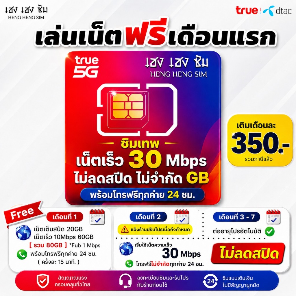 TRUE ซิมเทพ ( เล่นฟรีเดือนแรก ) ความเร็ว 6-1000 Mbps ไม่ลดสปีด ไม่จำกัด + โทรฟรีทุกค่าย 24 ชม [ ซิมทรูระบบแบบเติมเงิน ]