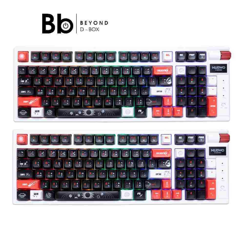 คีย์บอร์ดเกมมิ่ง Nubwo X803 Galactic (White/Black/Red) by BB Beyond D-Box