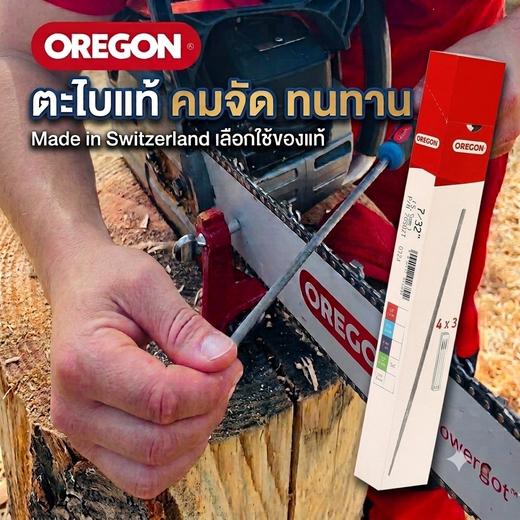 OREGON ตะไบเลื่อยโซ่ ขนาด 4.0-5.5 มิลลิเมตร (12ชิ้น/โหล)