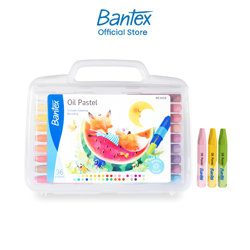Bantex สีชอล์กน้ำมัน สีชอล์ค หลายขนาด 12 / 24 / 36 / 48 สี ของแท้ สีสวย ระบายลื่น Oil Pastel
