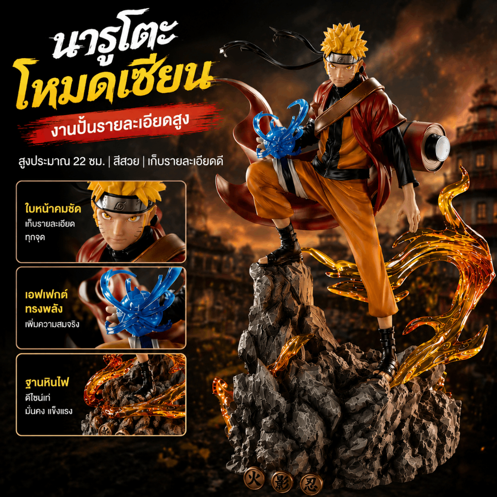 💥COD 24 ซม. NARUTO Uchiha Sasuke คอสเพลย์อะนิเมะ One Piece รูป COD สต็อกคอสเพลย์ Action Figure ตุ๊กตา
