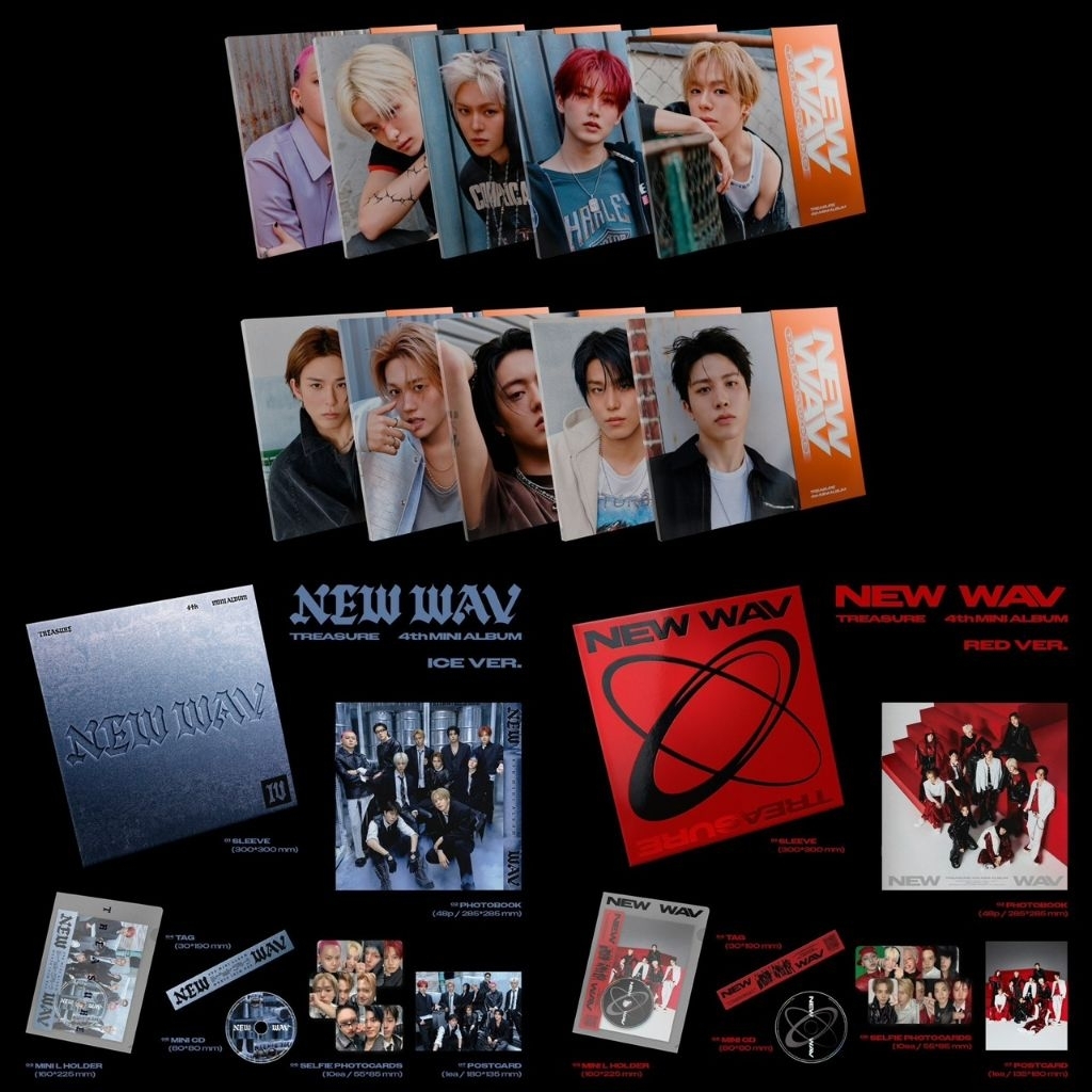 [พร้อมส่ง] TREASURE 4th MINI ALBUM [NEW WAV] - RAW / ICE / RED VER ไม่มีเบเนฟิต