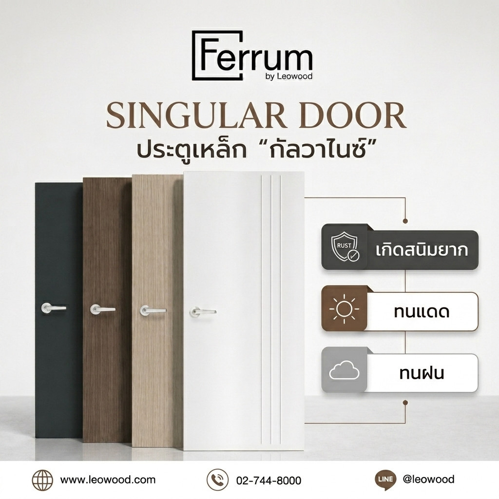 Leowood ประตูเหล็ก Ferrum ประตูเหล็ก (เหล็กกัลวาไนซ์) ทั้งหมด 4 สี / 2 ขนาด 80 และ 90 ซม. *สินค้าเฉพ