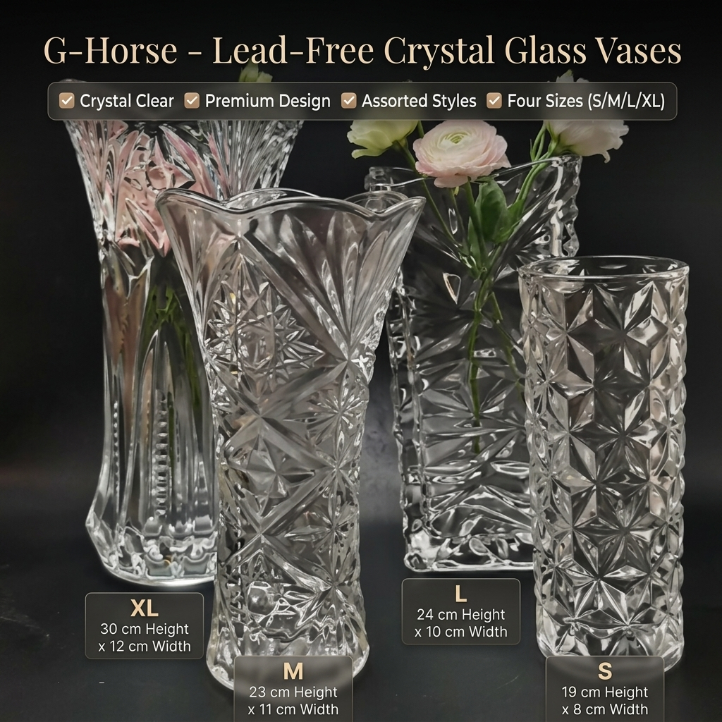 แจกัน คริสตัล ไร้สารตะกั่ว แบรนด์ G-Horse สินค้าคละแบบ นำเข้าจากต่างประเทศ ราคาต่อชิ้น