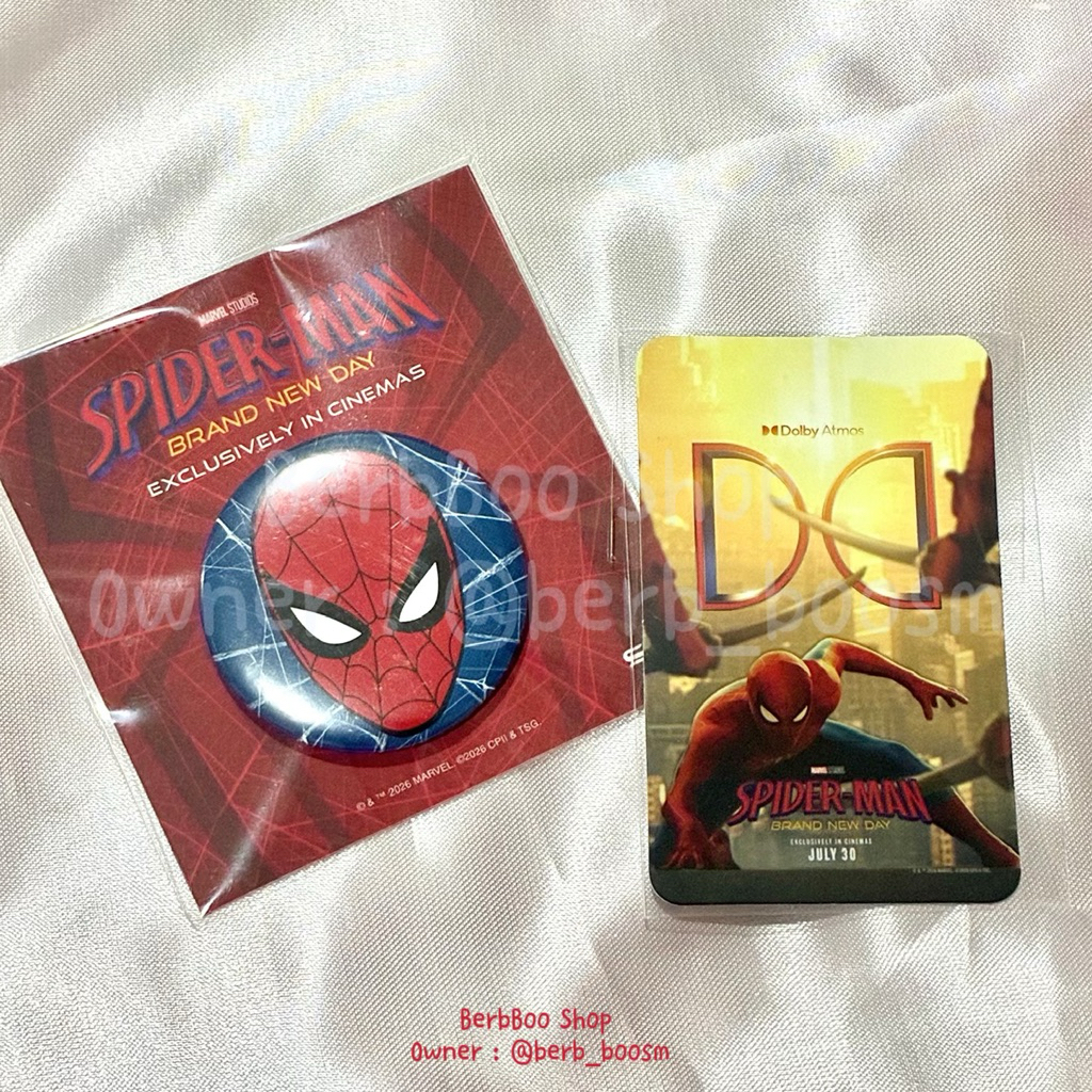 การ์ดหนัง + เข็มกลัด spiderman 🕷️🖤🕸️ SF+ COLLECTIBLE TICKET - ZIGMA CARD