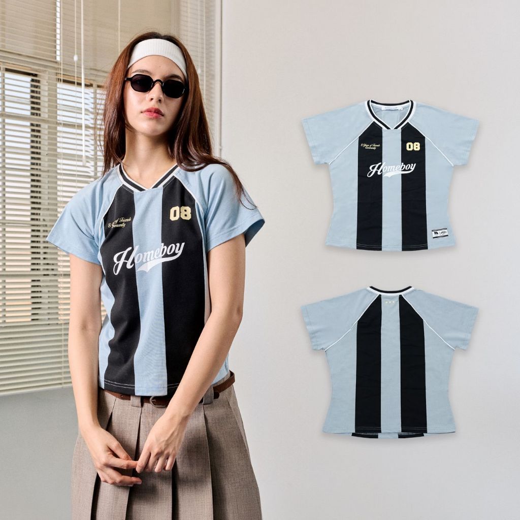 HOMEBOY เสื้อBABYTEE  HB.STRAIGHT.LINE.JERSEY  คอตตอนสแปนเด็กซ์ ใส่ได้ทุกวัน