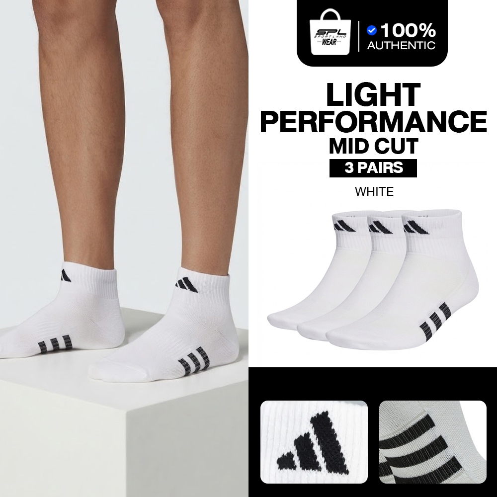 Adidas อาดิดาส ถุงเท้า มิดคัท (1แพ็คมี 3คู่) Sock Light Mid Cut 3PP HT3445 (600)