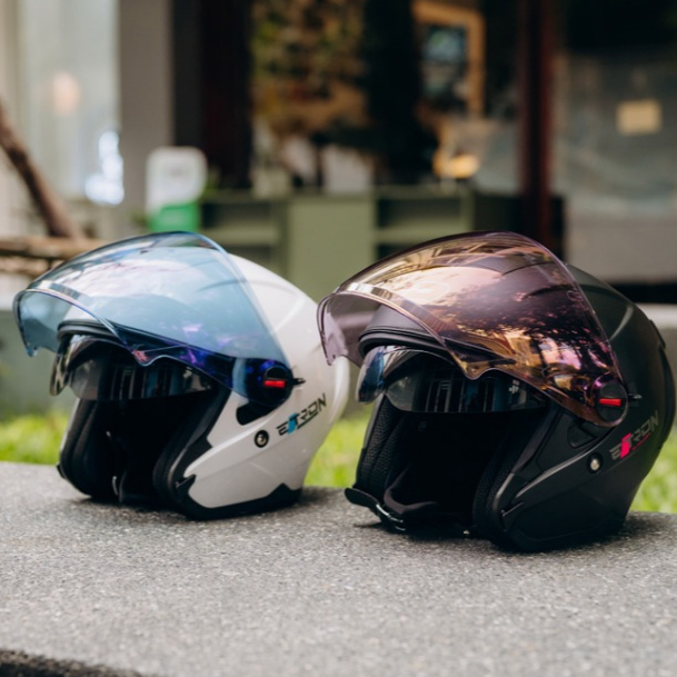 หมวกกันน็อค ครึ่งใบ 3/4 ID (INDEX) รุ่น E-Tron ไซส์ M-XXL  เหมาะสำหรับ ทุกคน กัวใหญ่ หัวเล็ก ใส่ได้