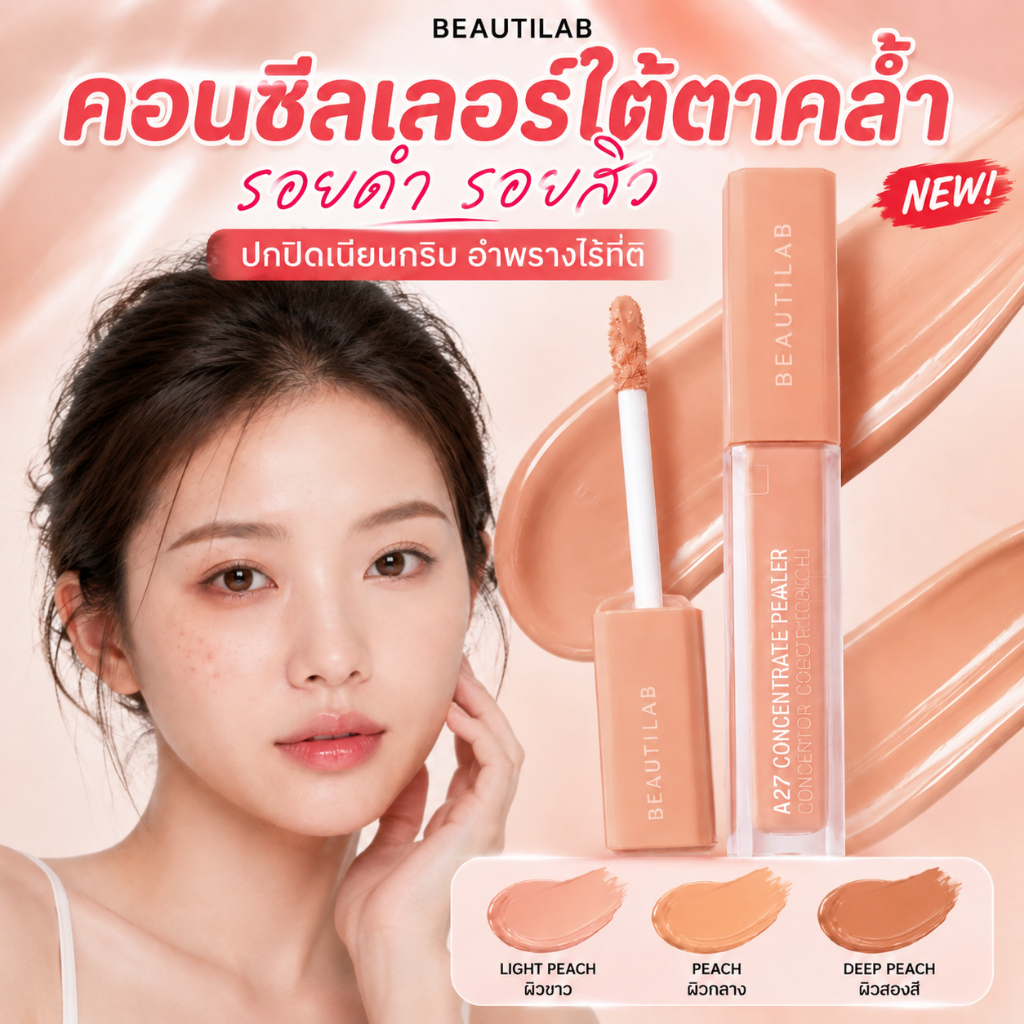 [พร้อมส่ง] BEAUTILAB A2P Peach Corrector คอนซีลเลอร์พีชคอเรคเตอร์ ปกปิดใต้ตาดำ รอยสิว ไม่หลุดรองพื้น