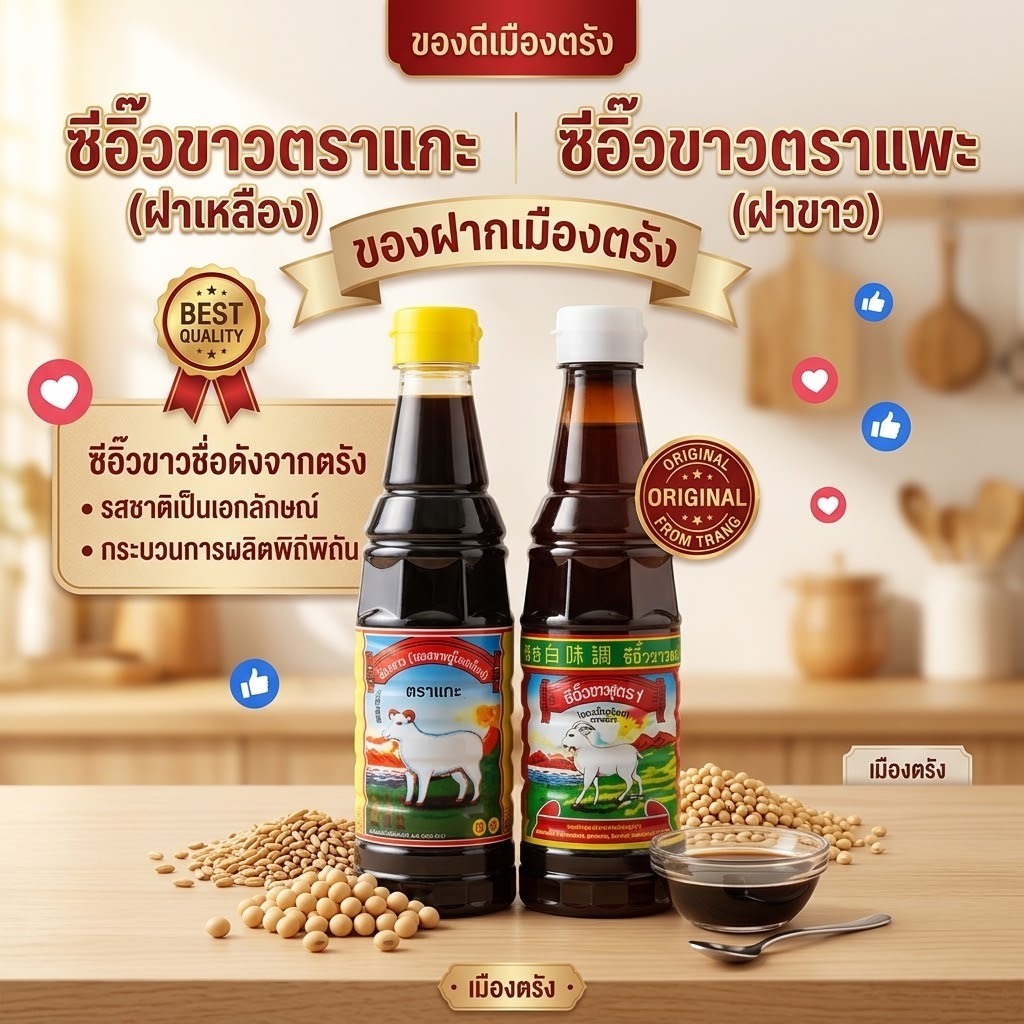 ซีอิ๊วขาวตราแกะ / ซีอิ๊วขาวตราแพะ ของดีจังหวัดตรัง