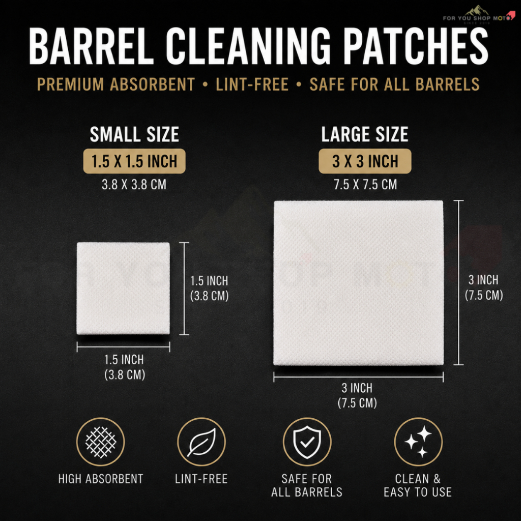 ผ้าเช็ดลำกล้อง Barrel Cleaning Patches เกรดพรีเมียม ไร้ขุย ไม่ทิ้งคราบ ซึมซับสูง ปลอดภัยต่อลำกล้องทุกชนิด
