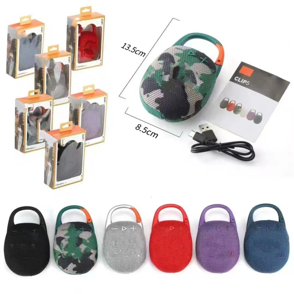 (จัดส่งจากประเทศไทย) clip5 ลำโพงบลูทูธแท้,เล่นได้นานหลาย ชั่วโมง,กันน้ำ IPX7,bluetooth 5.3 Portable speaker