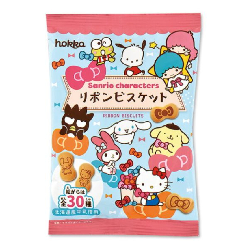 Hokka Sanrio Characters Ribbon Biscuits บิสกิตรูปร่างริบบิ้นสุดน่ารักจากแบรนด์ Hokka ประเทศญี่ปุ่น