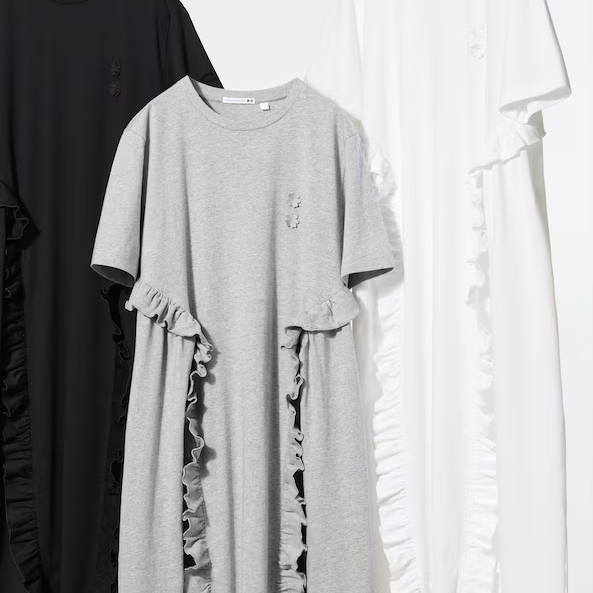 UNIQLO × Cecilie Bahnsen Shirring Skirt เดรสยาว สีเทา [Used like new]