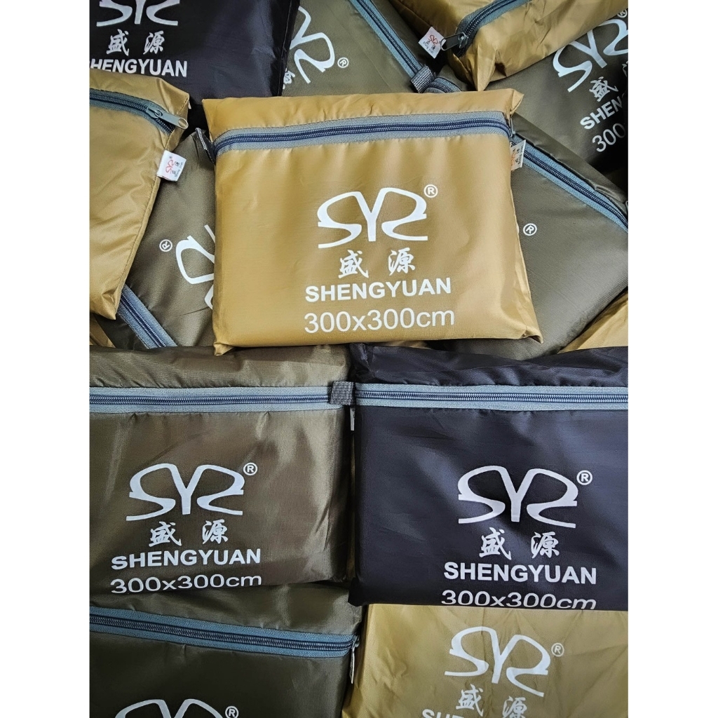 แผ่นปูรองพื้นเต็นท์  กราวชีท ทาร์ป ฟลายชีท flysheet ฟลายชีท ขนาด 300x300 cm. เคลือบ UV