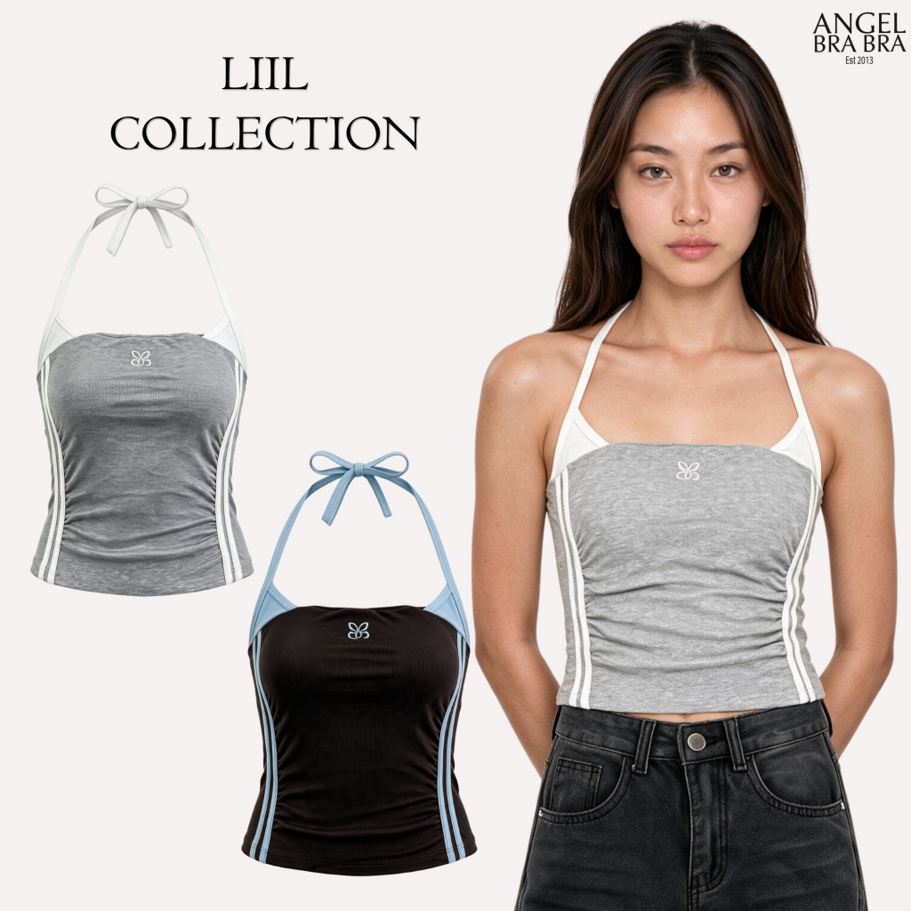 ANGELBRABRA - เสื้อสายเดี่ยวพร้อมบราผูกคอ LiiL