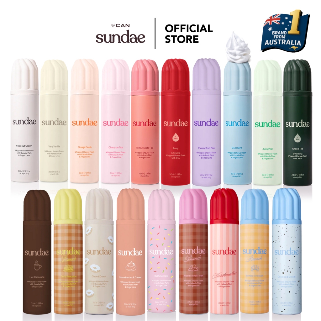 Sundae Whipped Shower Foam 96g | 225g | 260g ซันเด วิปโฟมอาบน้ำ (สบู่ ครีมอาบน้ำ Body Wash)