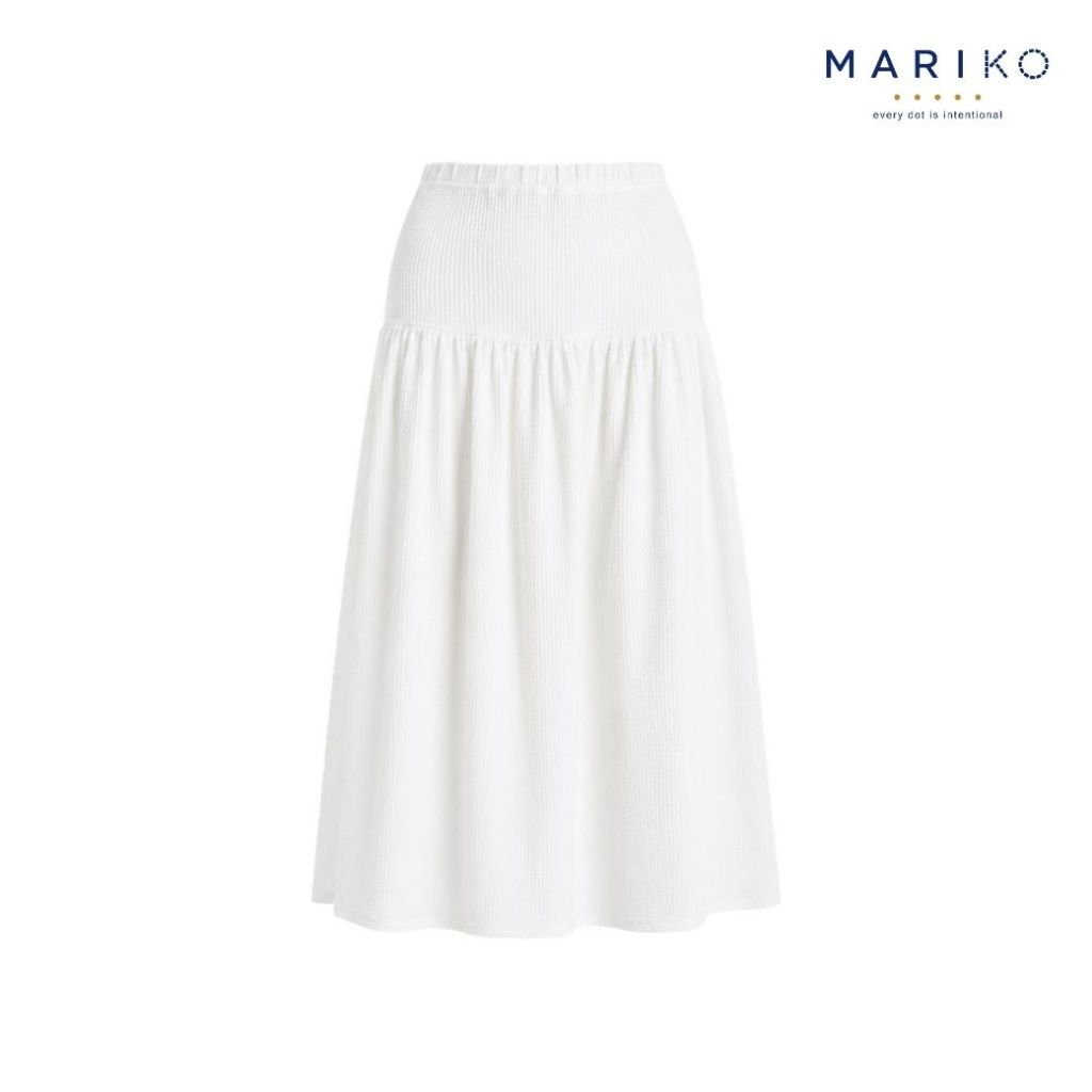 C&D Skirt Nami Jersey Skirt กระโปรงทรงเอบาน สีขาว CD1SWH
