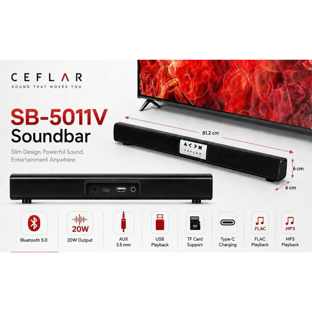 ราคา 569บาท ลำโพงบลูทูธ ลำโพง SOUNDBAR ลำโพงใช้ในบ้าน