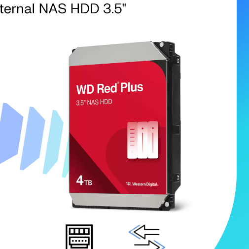 Western Digital 4 TB RED PLUS (WD40EFZZ) Int HDD NAS ฮาร์ดดิสก์ NAS 4TB HDD 3.5"(ฮาร์ดดิสก์PC NAS)WD