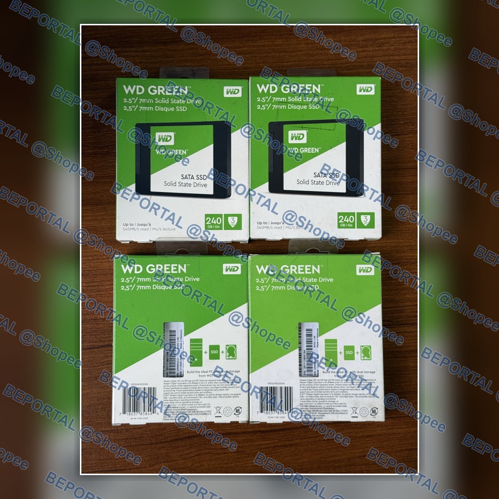 WD Green 240GB SATA SSD 2.5 นิ้ว 7mm รุ่น WDS240G2G0A ของแท้ กล่องเดิม มี 4 ชิ้น